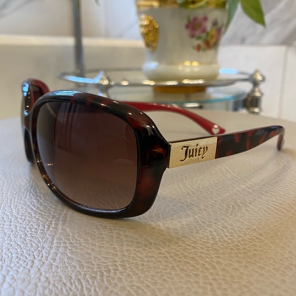 Y2K Oversized Juicy Couture Tortoise/Fuchsia Sunglasses - Picture 4 of 9